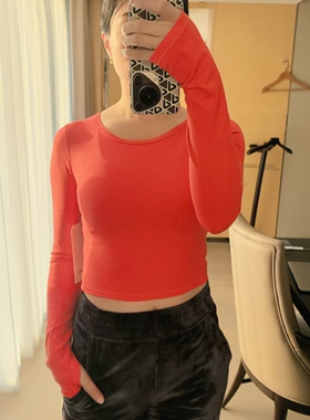 lululemon Wunder Train Cropped Long Sleeve高腰长袖everlux
