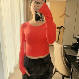 lululemon Wunder Train Cropped Long Sleeve高腰长袖everlux