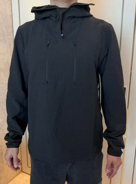 lululemon grid fleece 男士运动网格拉绒高领口套头连帽卫衣