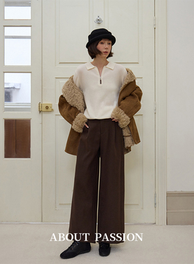 About Passion · 冬季呢料加绒宽松休闲裤