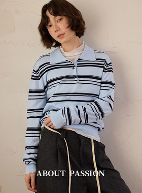 About Passion · 春季POLO领条纹针织长袖