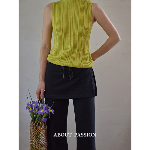 About Passion · 系带假两件屁帘微喇裤