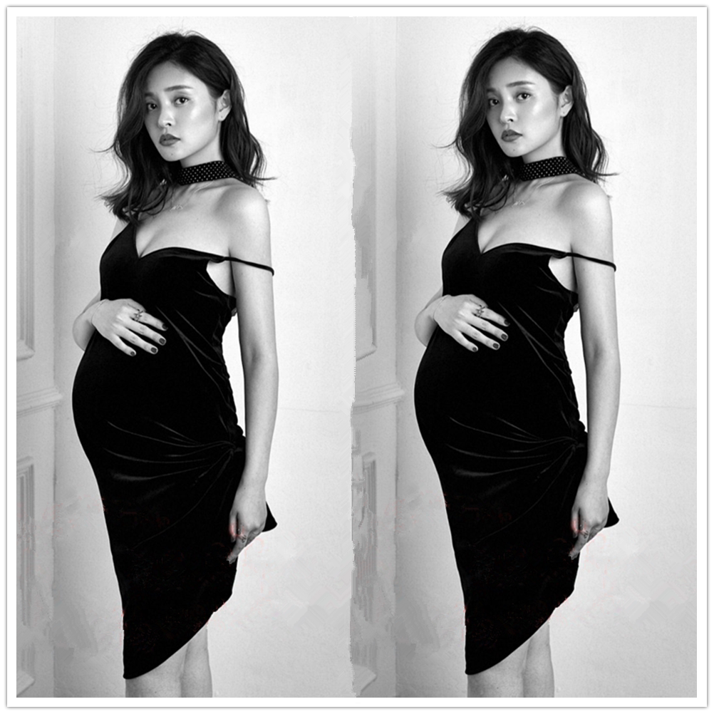 影楼新款孕妇照拍摄修身礼服时尚个性大肚妈咪照写真主题摄影服装
