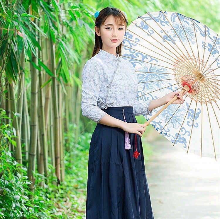 汉服女古装仙女裙齐胸襦裙古装汉服夏装日常改良古风清新淡雅套装