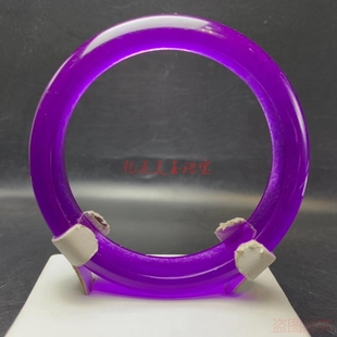 福缘玉坊翡翠翡翠手镯紫罗兰淡紫色冰糯种老坑缅甸满绿女时尚玉镯