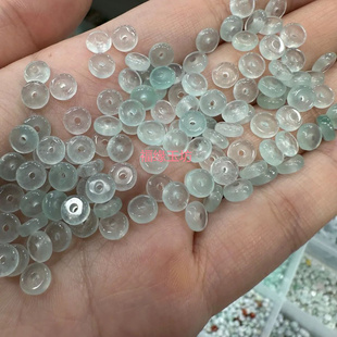巴山天青冻冰种翡翠玉石饰品配件算盘平安手链diy隔片散珠隔珠项