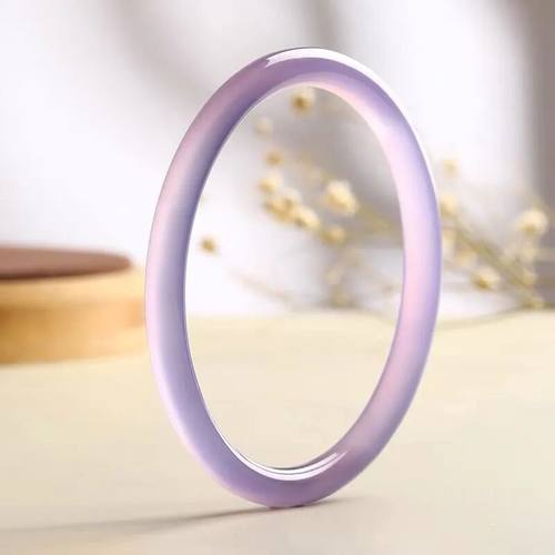 天然紫罗兰玉髓手镯细款少女