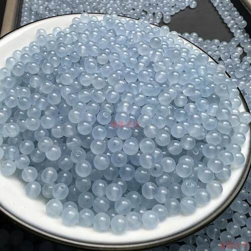 翡翠冰种浅蓝4mm圆珠散珠