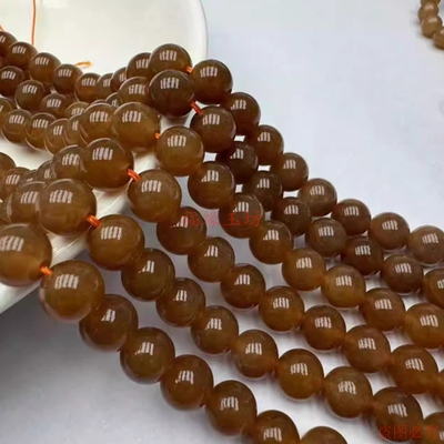 精品糖色玉髓半成品散珠DIY配件