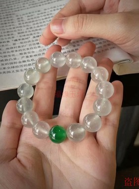 天然缅甸a货翡翠高冰玻璃种圆珠