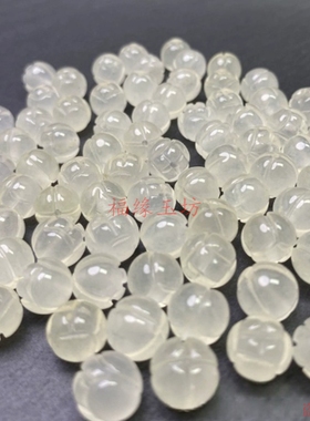 爆款高冰度柠檬黄色莲花珠雕刻南瓜玉珠子饰品diy手链项链玉配饰