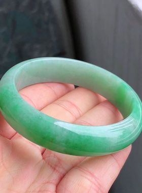 缅甸A货翡翠冰种阳绿紫罗兰春彩