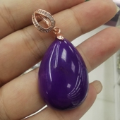 天然丝绒舒俱来吊坠女男款 民族风 皇家紫苏纪石水滴情侣项坠饰品