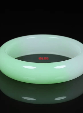 扁条和田玉手镯青海料女款