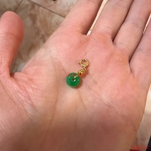 精品翡翠甘青小平安扣算盘珠小提溜吊坠8*4.5mm左右小挂坠饰品