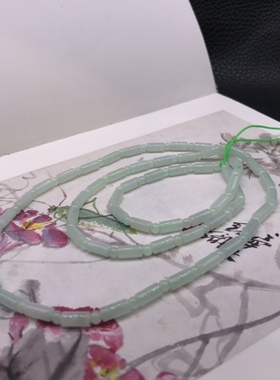 冰糯种浅绿色竹节a货项链包邮