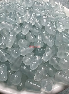 翡翠巴山翠天青冻冰种小葫芦玉珠散珠串珠手工DIY配件饰品配饰