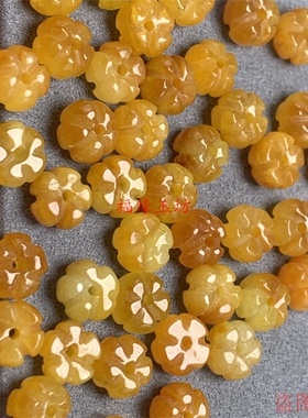 天然老黄玉南瓜珠diy手链配饰