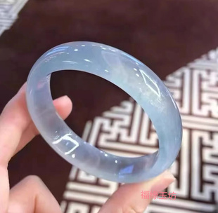 天然白月光奶蓝冰透少女手镯天蓝色干净平安镯送闺蜜