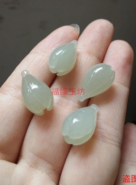 diy和田玉青海料项链耳环小挂坠
