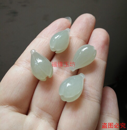 diy和田玉青海料项链耳环小挂坠