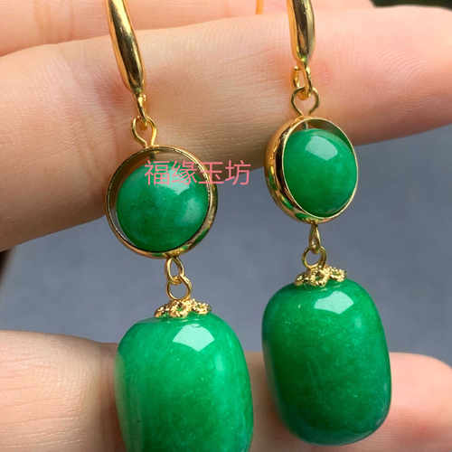 14k包金甘青干青绕线的耳环