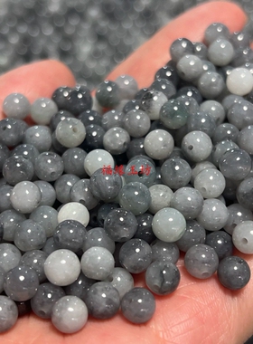 翡翠乌鸡种散珠DIY串珠手链