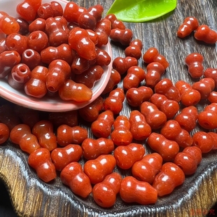 红翡小葫芦配珠手绳隔珠吊坠项链配饰玉坠DIY手工饰品玉石配件