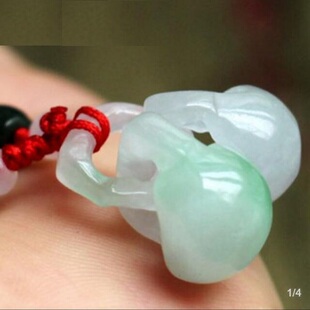 情侣玉吊坠翡翠玉连心锁同心锁男女款长寿锁心心相印挂件