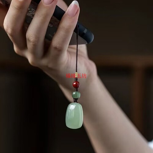 和田玉手机链挂绳短款钥匙扣
