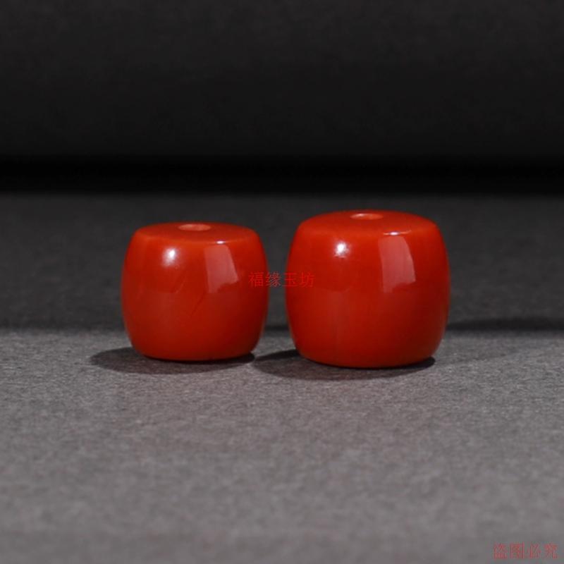 精品玛瑙散珠满色满肉南红玛瑙直切老形桶珠diy手串项链耳环配饰