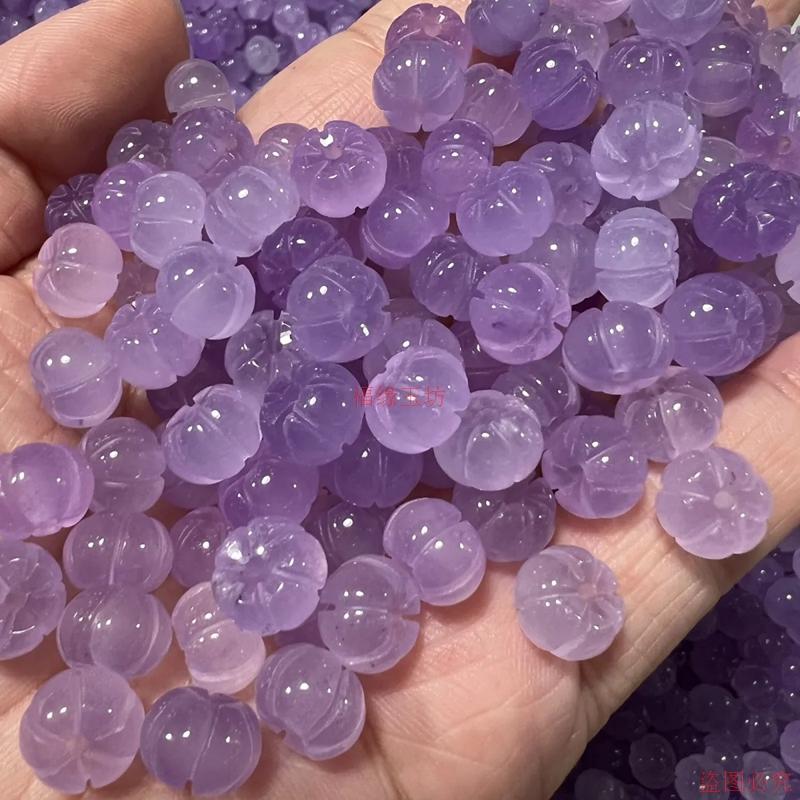 天然紫水晶散珠diy手链项链耳环
