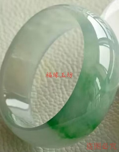 冰糯种翡翠手镯女飘花玉镯