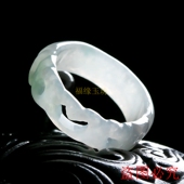 天然翡翠镂空玉戒指玉指环冰糯种心形Love情侣款 A货字母玉戒指女