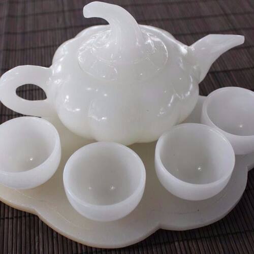阿富汗玉茶壶玉石酒具摆件玉壶送礼品套盒包邮