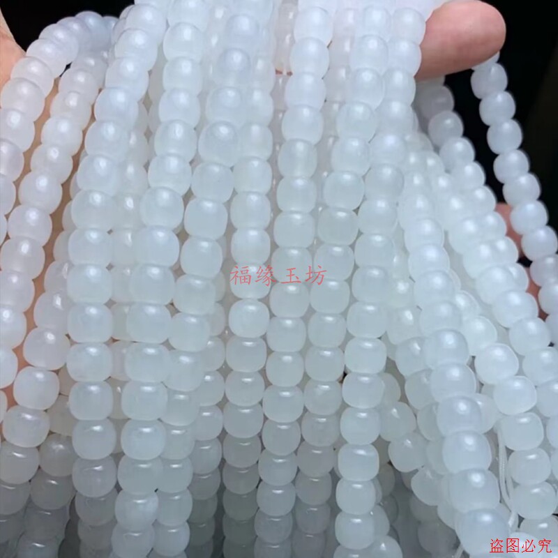 新款和田玉白玉老型珠108多圈项链手链多用款高端项链