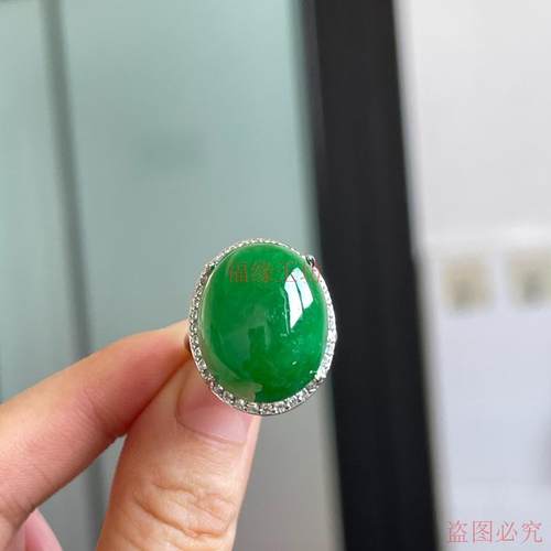 精品翡翠戒指女款925银
