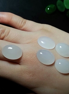 新疆和田玉白玉裸石戒面戒指和田玉戒面戒指包邮