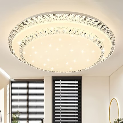 卧室吸顶灯现代简约创意客厅灯2026年新款圆形方形主房间led水晶