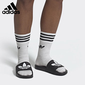 阿迪达斯正品 夏季 新款 Adidas 三叶草男子运动休闲拖鞋 FU8298