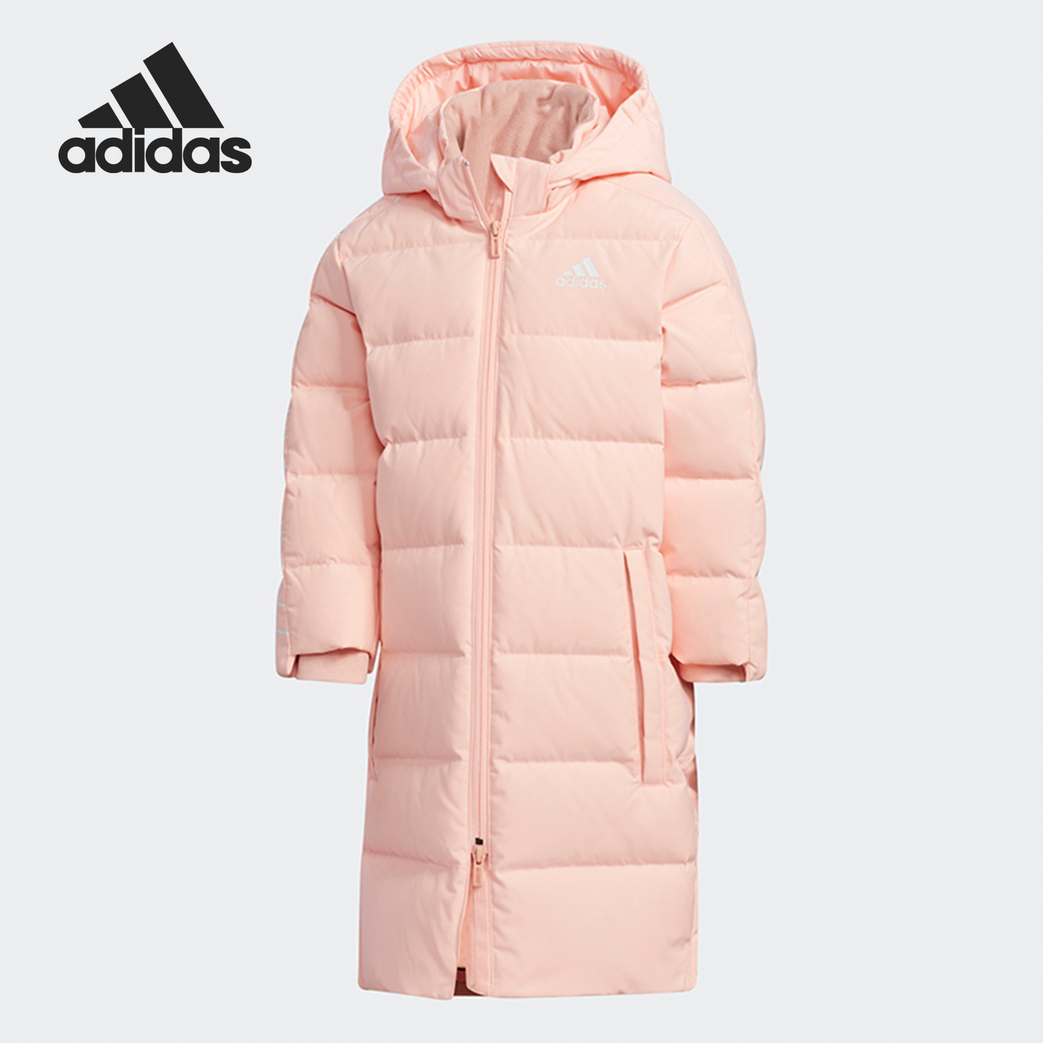 Adidas/阿迪达斯正品儿童冬季连帽长款训练运动羽绒服 GL1339