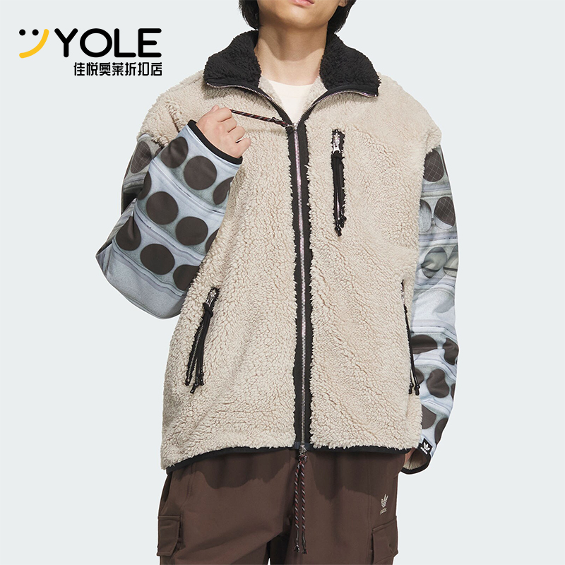 阿迪达斯加绒运动宽松夹克外套