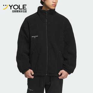 Adidas/阿迪达斯正品冬季新款男女仿羊羔绒保暖外套IQ1366