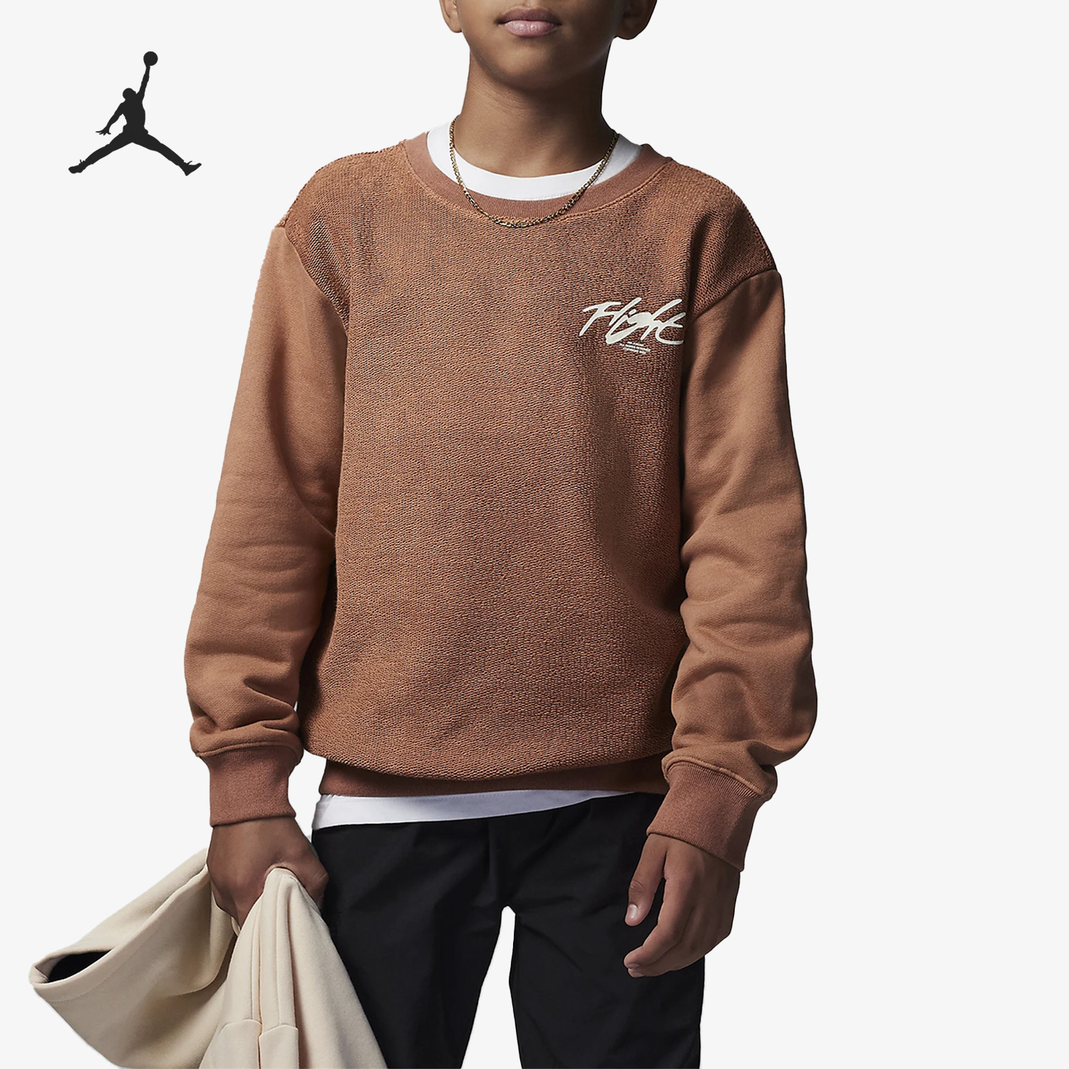 耐克正品大童法式毛圈圆领卫衣