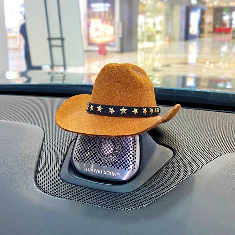 适用于问界AITO智界中置音响帽子牛仔帽改装饰中控台车载摆件M7M9