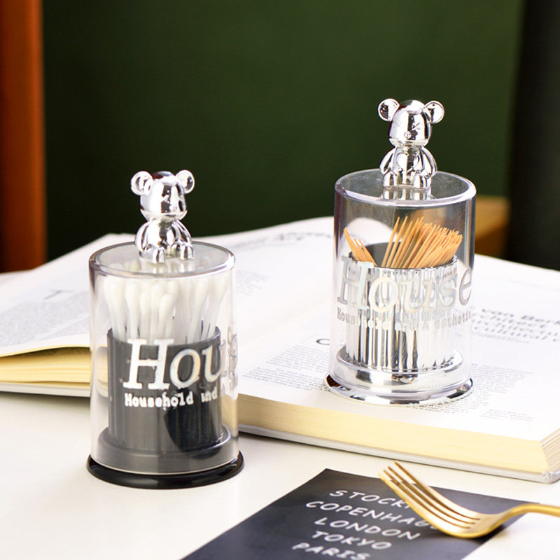 新款轻奢高颜值可爱创意牙签筒牙签盒收纳家用棉签筒棉签罐牙线盒,餐饮具,牙签筒,淘宝优惠券,粉丝福利购,淘宝优惠卷