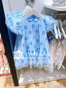 小钰记 澳洲seed 蓝色小花 连衣裙 纱裙 闪片儿童童装3岁现货公主