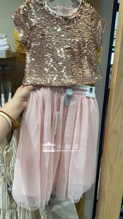 澳洲seed童装女童粉色珠片闪闪公主套装 半裙 生日裙 演出服裙子