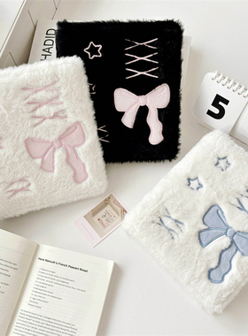 原创ins星星蝴蝶结毛绒A6卡册3寸5寸照片相册活页拍立得小卡收纳