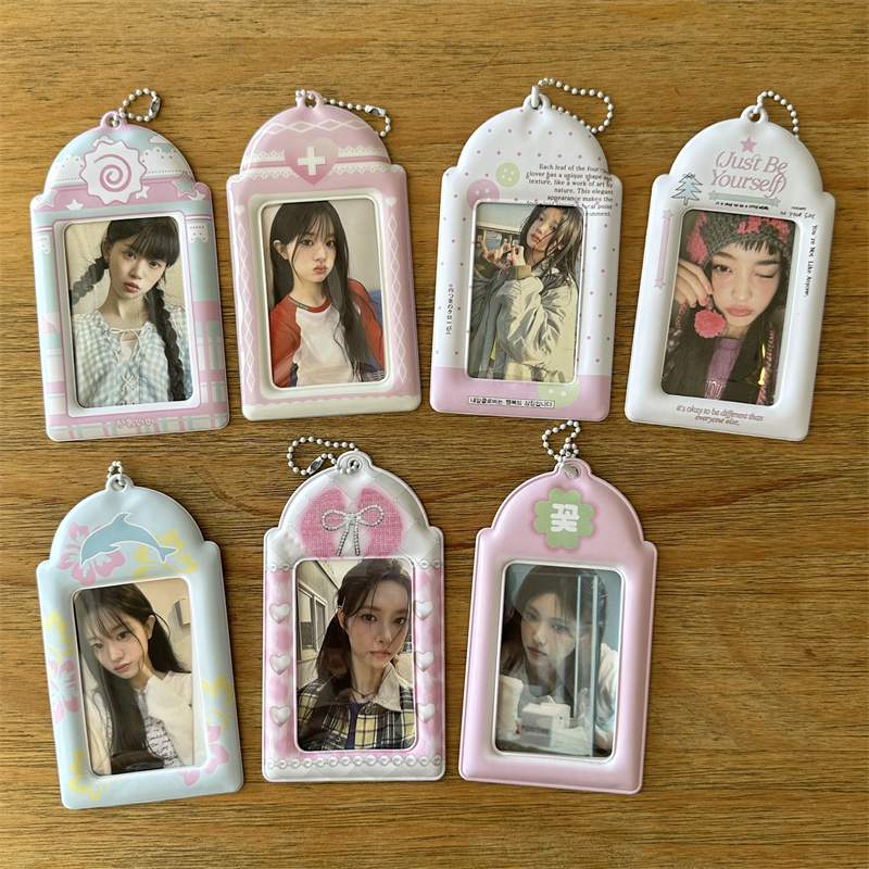 ins蓝色海豚四叶草3寸小卡卡套合集拍立得饭卡校园卡爱豆收纳挂件